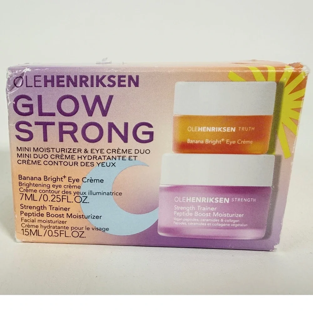 Ole Henriksen Eye Cream Moisturizer Duo Glow Strong Banana Bright Peptide New